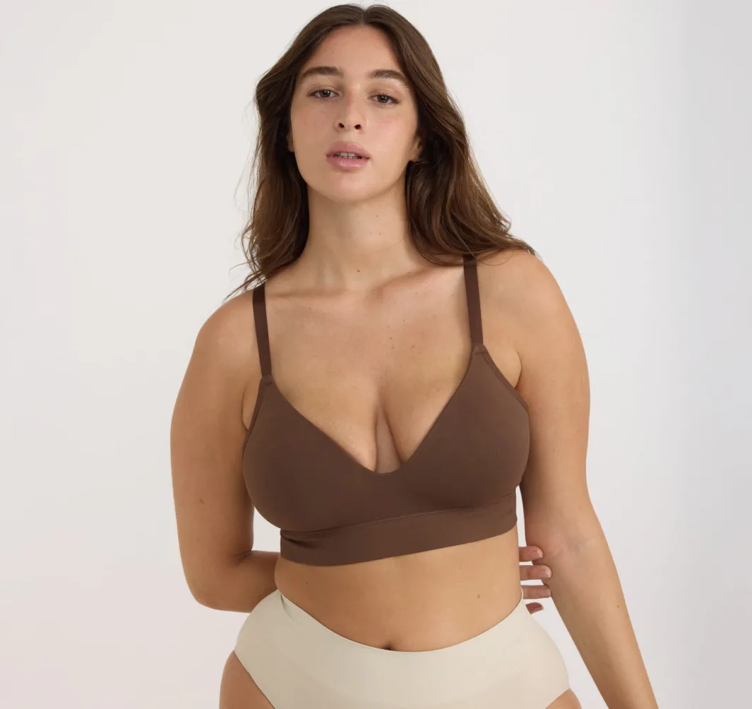 Cheap Organic Basics Smooth Padded Bra Walnut