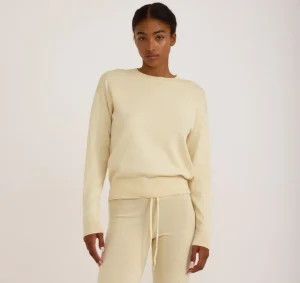 Cheap Organic Basics Soft Knit Boxy Crewneck Sweater DoubleCream