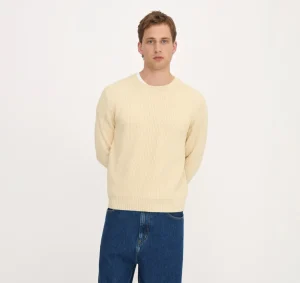 Best Organic Basics Soft Knit Chunky Crewneck Sweater DoubleCream