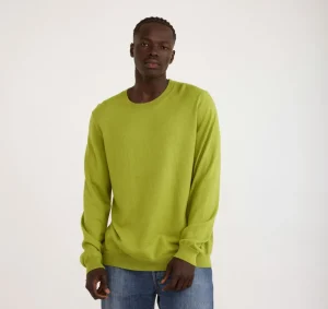 Best Organic Basics Soft Knit Crewneck Sweater MatchaGreen