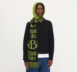 Best Organic Basics Soft Knit Jacquard Scarf MatchaGreen