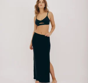 Best Organic Basics Soft Knit Maxi Skirt Black