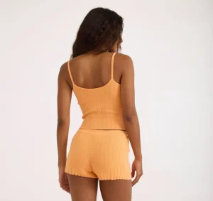 Shop Organic Basics Soft Knit Rib Shorts Papaya