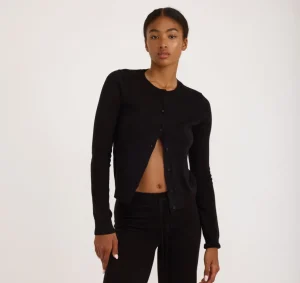 Fashion Organic Basics Soft Knit Slim Cardigan Black