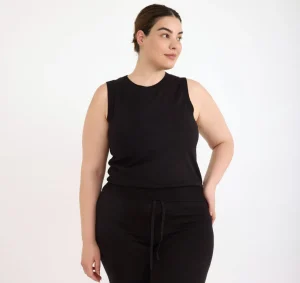 Fashion Organic Basics Soft Knit Sweater Vest Black