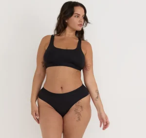 Clearance Organic Basics Soft Touch Scoop Neck Bralette Black