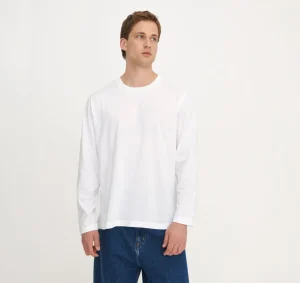 Store Organic Basics True Boxy Fit Long Sleeve Tee White