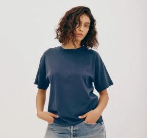 Hot Organic Basics True Boxy Tee MidnightBlue