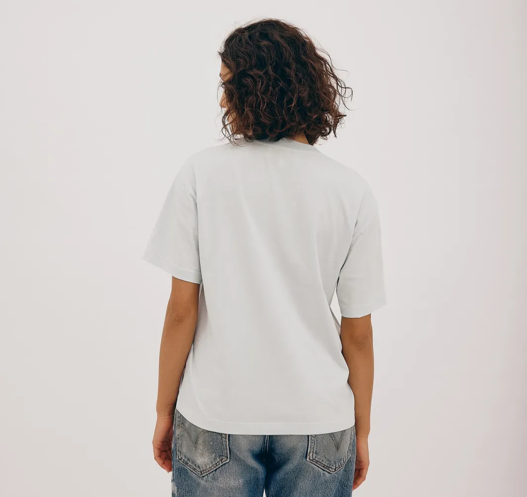 Sale Organic Basics True Boxy Tee LightBlue