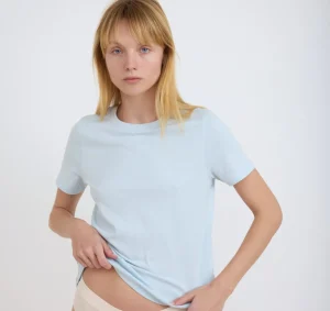 Sale Organic Basics True Regular Tee LightBlue