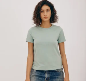Outlet Organic Basics True Regular Tee Eucalyptus