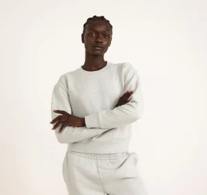 Online Organic Basics Weekend Boxy Crewneck Sweatshirt MistyGreyMelange