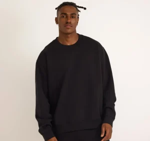 Discount Organic Basics Weekend Boxy Fit Crewneck Sweatshirt Black