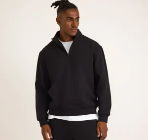 Online Organic Basics Weekend Half Zip Sweatshirt Black